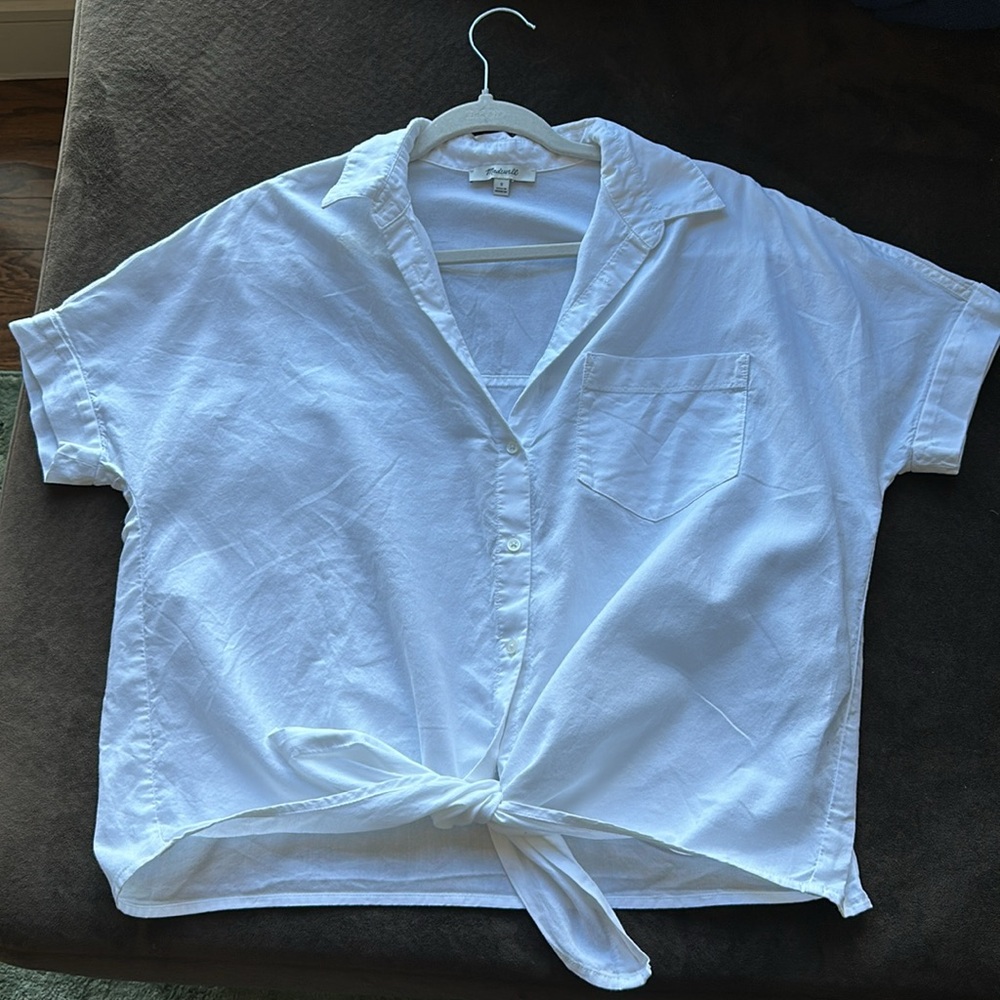 Madewell Short-Sleeve Tie-Front Shirt - Picture 4 of 6